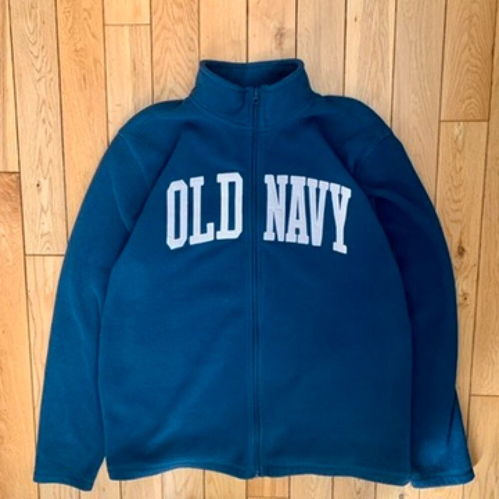 vintage old navy sweater Fleece Full Zip Men’s XL Blue Made In USA 90s 00s